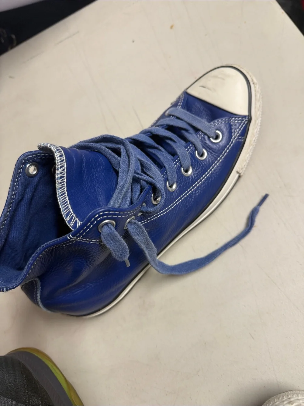 Kids High-Top Canvas Sneakers - Blue